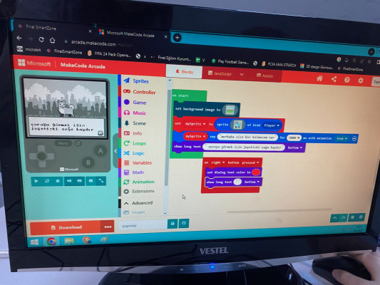 makecode. arcade bilmece etkinliği